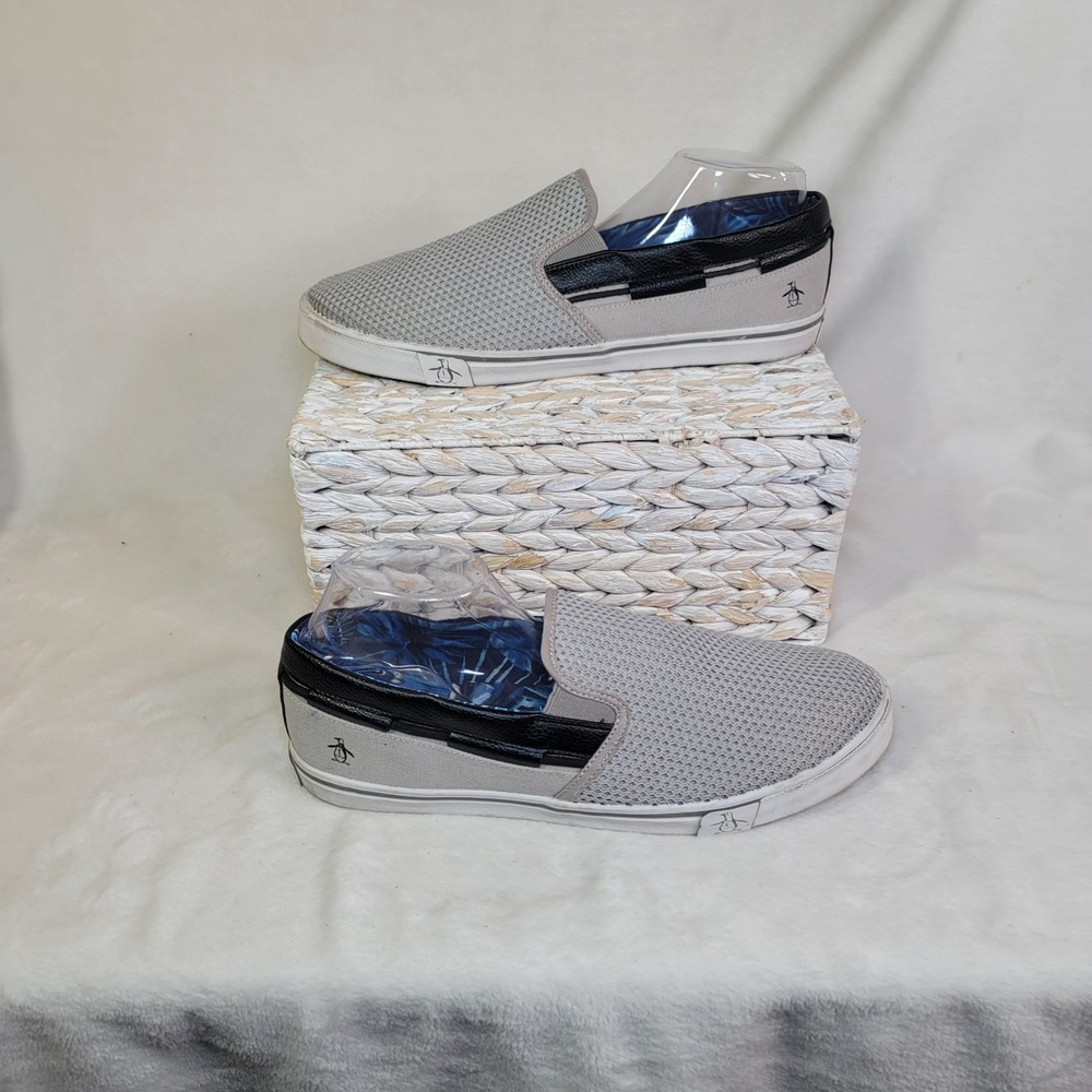 Original Penguin Men's Y2K Gray Slip On Sneakers Preppy Nautical Sneakers 12